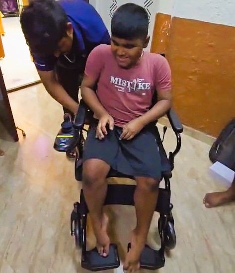 Young adult in skill training workshop